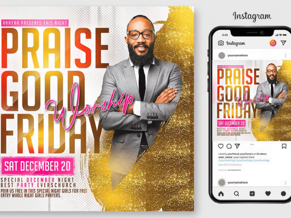 Good Friday Church Flyer Template PSD Design