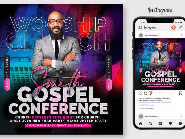 Gospel Church Flyer Template PSD Design