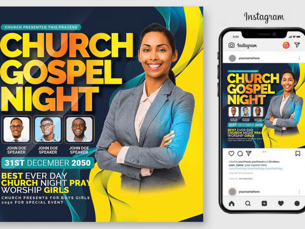 Gospel Church Night Flyer Template