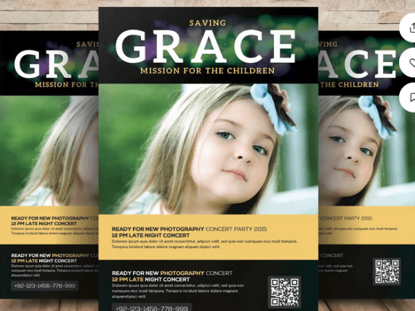Grace Church Funeral Flyer PSD Template
