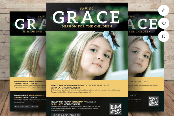 Grace Church Funeral Flyer PSD Template