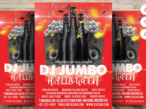 Halloween Flyer PSD Template Design File