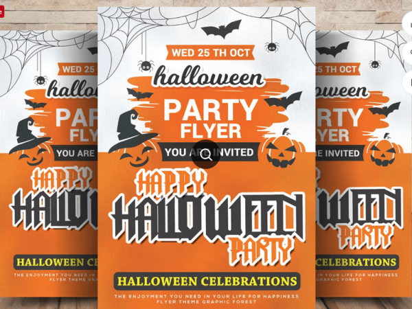 Halloween Party Flyer PSD Template Design