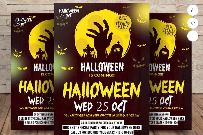 Halloween Party Flyer PSD Template Design File