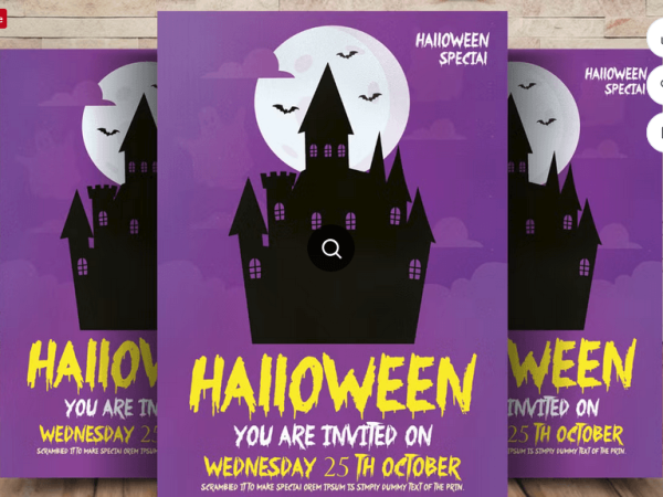 Halloween Party Invitation Flyer PSD Template