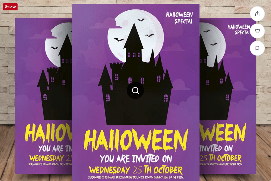 Halloween Party Invitation Flyer PSD Template