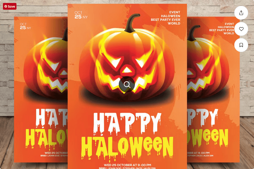 Halloween Pumpkin Flyer PSD Template Design File