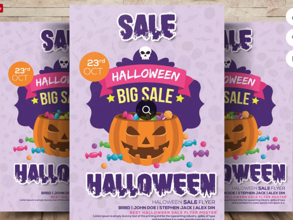 Halloween Trick Treat Flyer PSD Template Design File