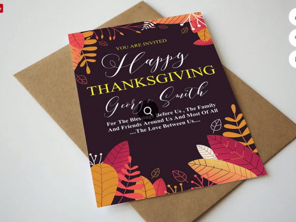 Happy Thanksgiving Family Dinner Flyer Template PSD