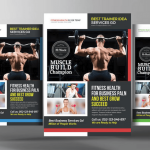 Hardcore Gym Bodybuilding Flyer PSD