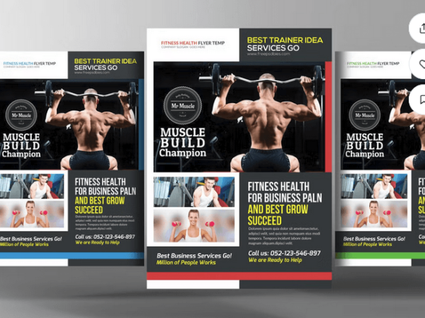 Hardcore Gym Bodybuilding Flyer PSD