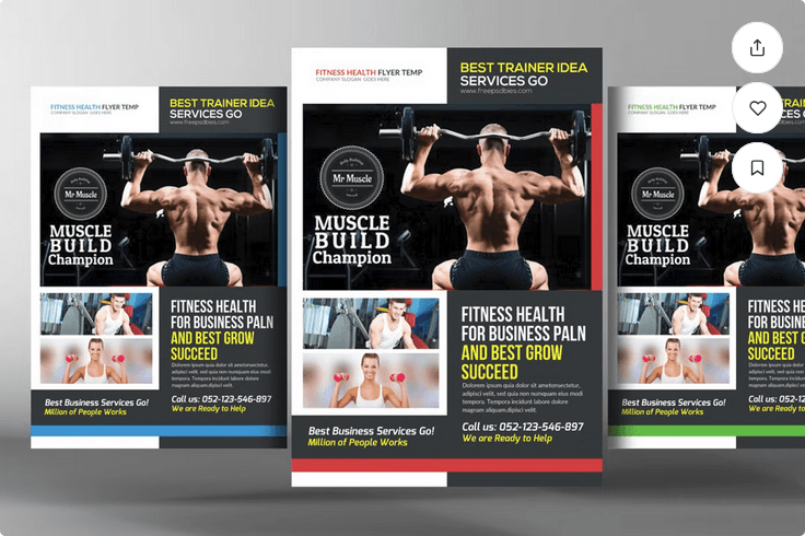 Hardcore Gym Bodybuilding Flyer PSD
