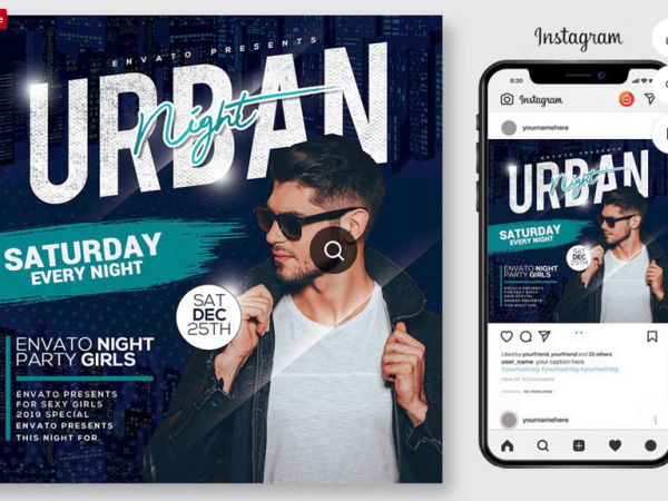 Hip Hop Club Concert Event Flyer Template PSD