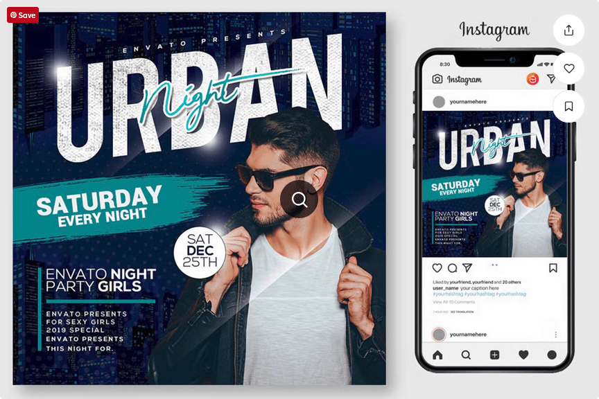 Hip Hop Club Concert Event Flyer Template PSD