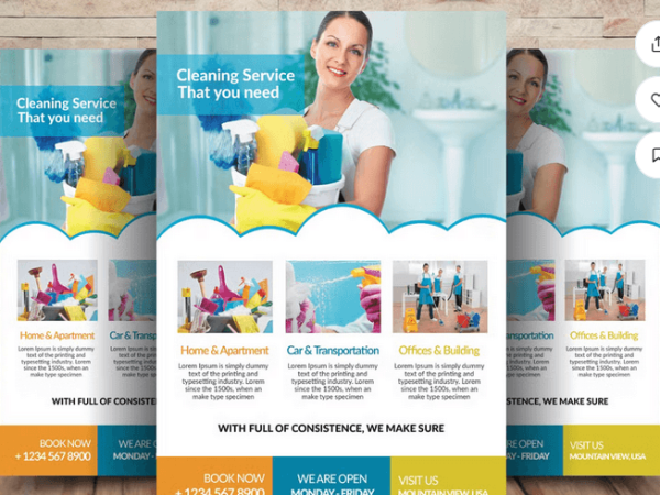 House Cleaning Flyers PSD Template