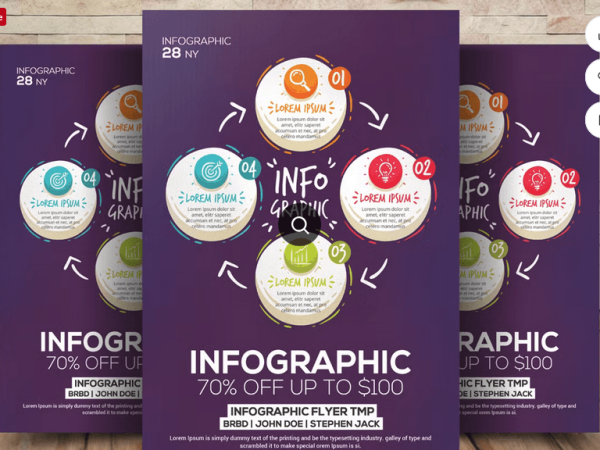 Infographic Flyer Template PSD Template