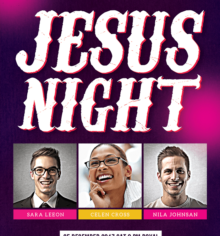 Jesus Night PSD Flyer Template Design