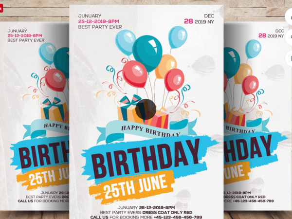 Kids Birthday Party Flyer Template PSD