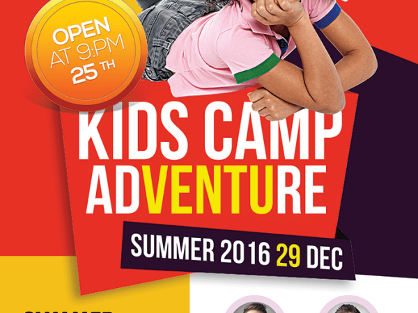 Kids Camp PSD Flyer Template Design
