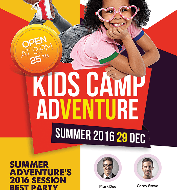 Kids Camp PSD Flyer Template Design