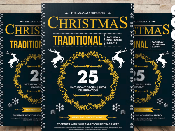 Kids Christmas Celebration Flyer PSD Template