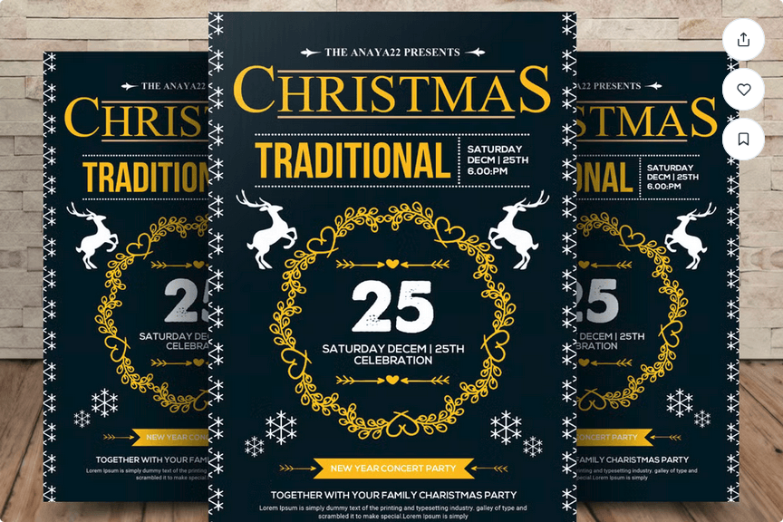 Kids Christmas Celebration Flyer PSD Template