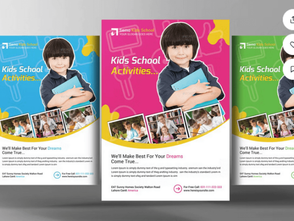 Kids School Summer Camp Flyer Template PSD