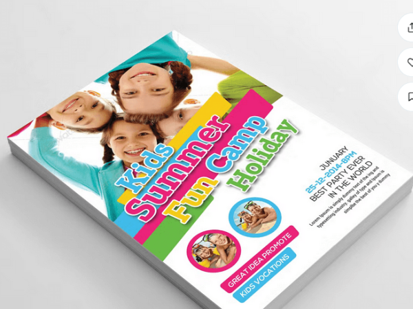 Kids Summer Camp Flyer Template Design