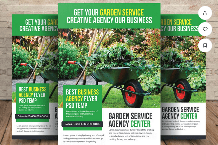 Lawn Care Garden Services Flyer Template PSD