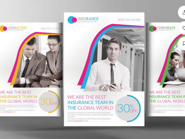 Life insurance Flyer Template PSD