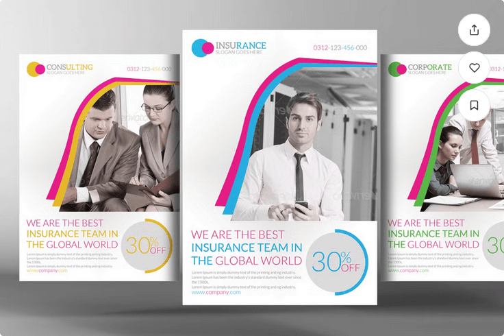 Life insurance Flyer Template PSD