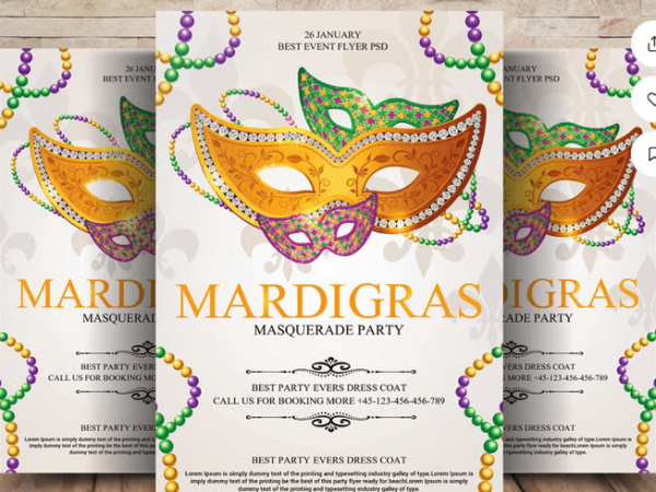 Mardi Gras Flyer Template PSD File