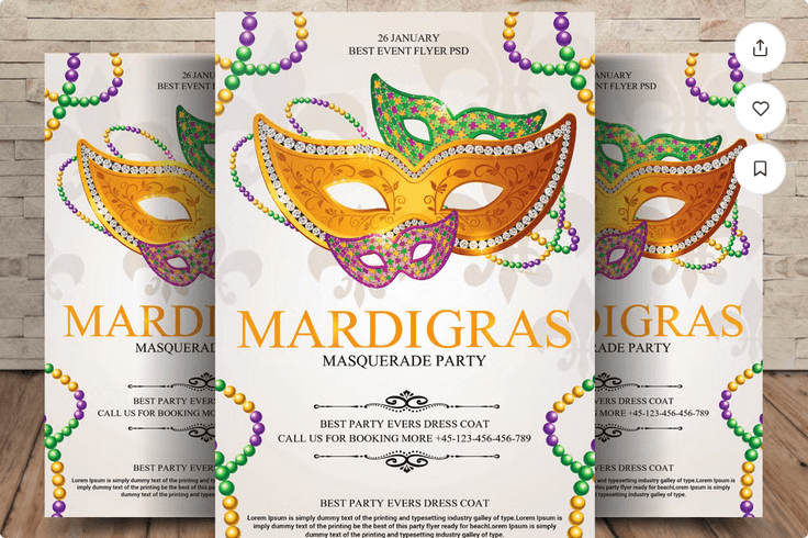 Mardi Gras Flyer Template PSD File