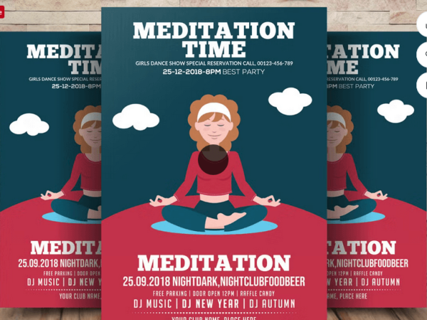Meditation And Yoga Flyer Template PSD