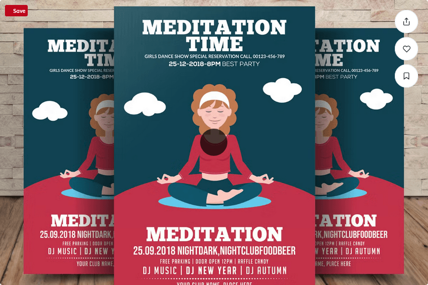 Meditation And Yoga Flyer Template PSD