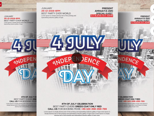 Memorial Day 4th of July Flyer Poster Template
