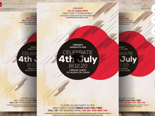 Memorial Day 4th of July Flyer Template PSD
