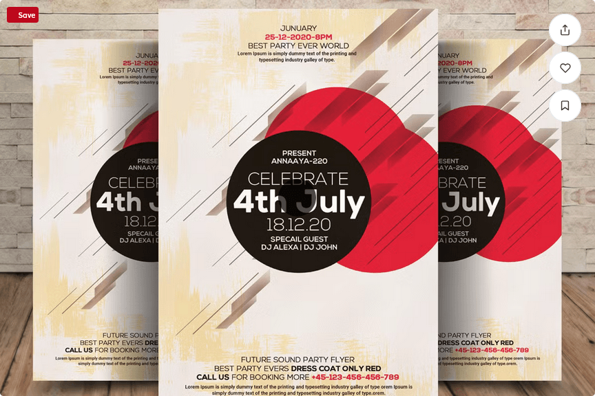 Memorial Day 4th of July Flyer Template PSD