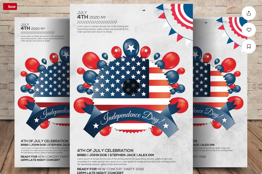 Memorial Day 4th of July Flyer Template