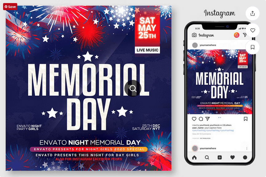 Memorial Day Flyer PSD Template File