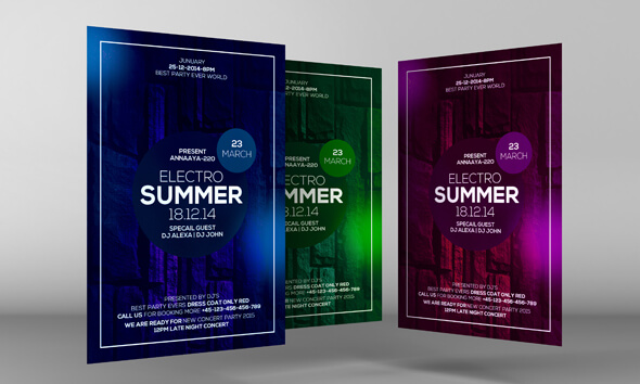 Minimal Summer PSD Flyer Template Design