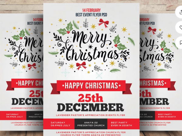 Minimalist Christmas Church Event Flyer - Easy to Edit