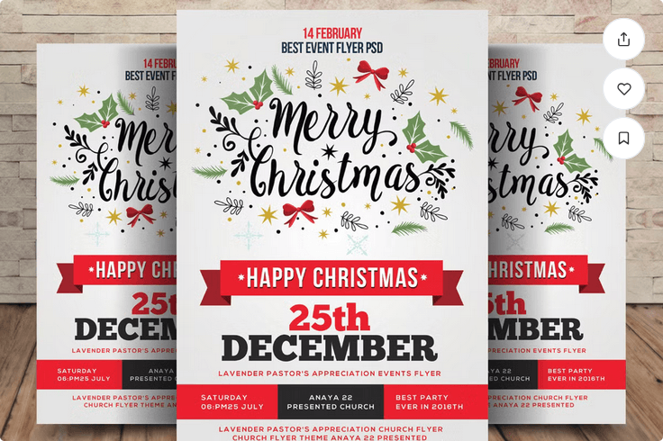 Minimalist Christmas Church Event Flyer - Easy to Edit