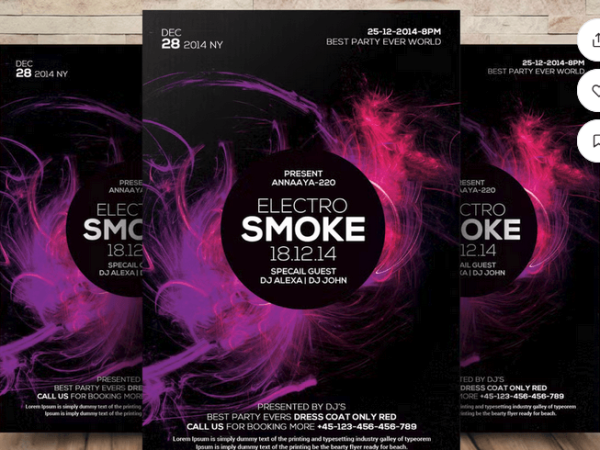 Minimalist Shisha Lounge Branding Flyer Template PSD