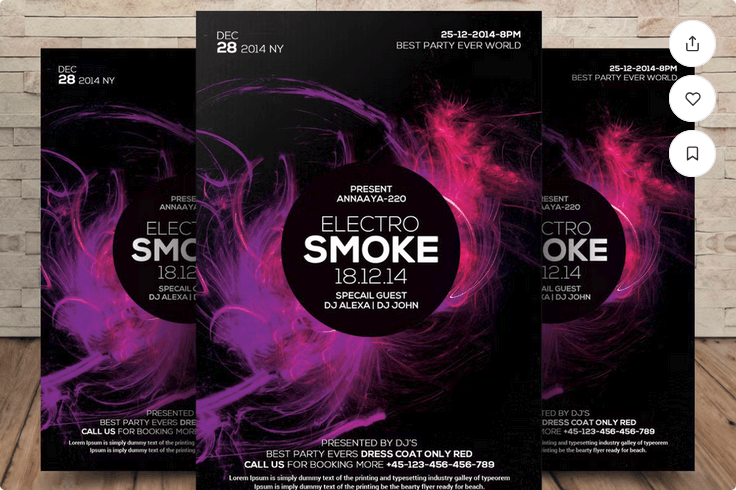 Minimalist Shisha Lounge Branding Flyer Template PSD