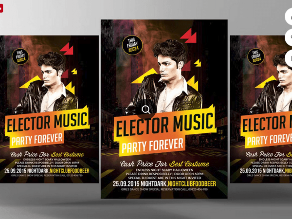 Minimalist Techno DJ Flyer PSD Template