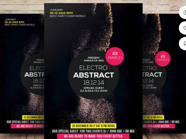 Minimalist Techno & Electro Flyer PSD