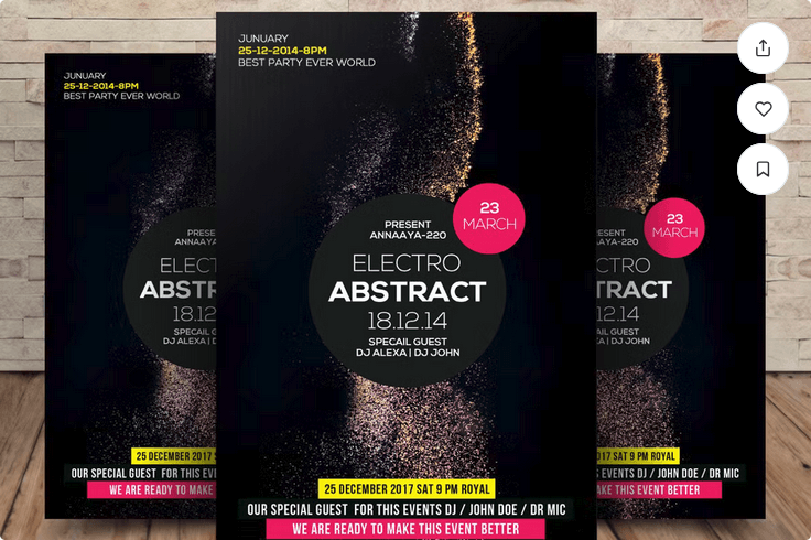 Minimalist Techno & Electro Flyer PSD