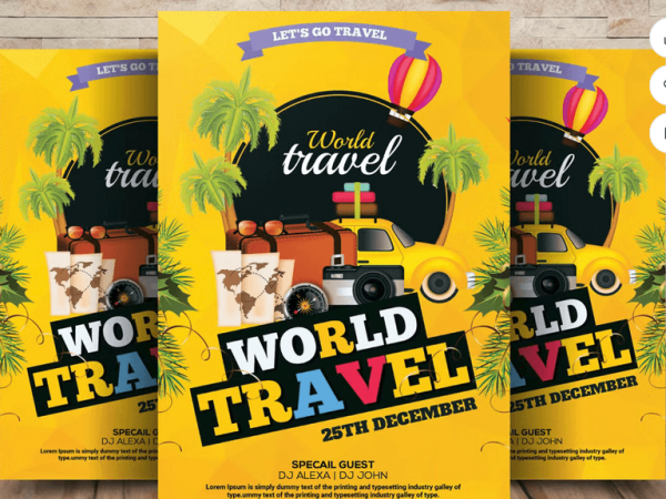 Minimalist Travel Booking Agent Flyer Template PSD