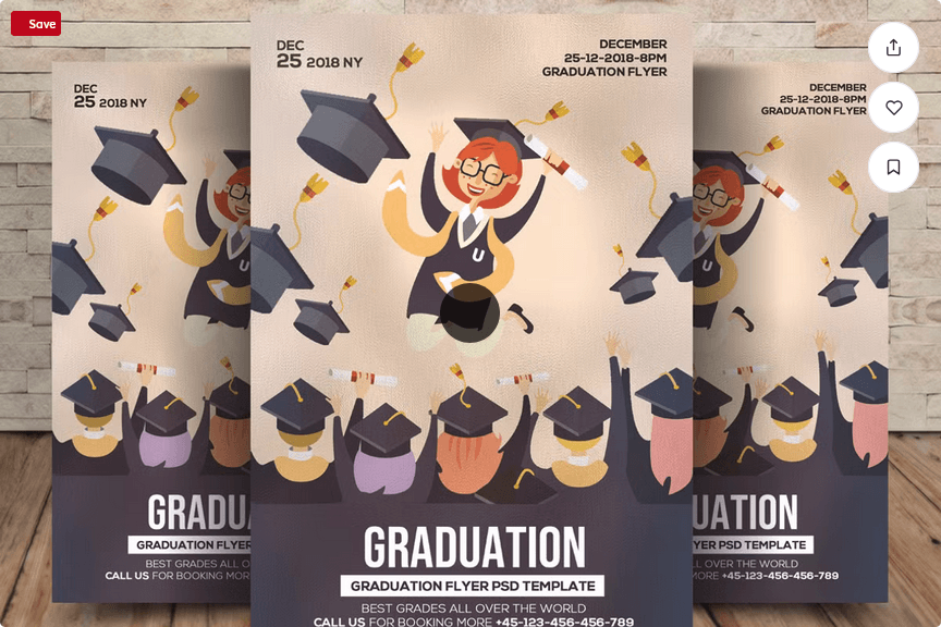 Minimalist University Graduation Ceremony Flyer Template PSD